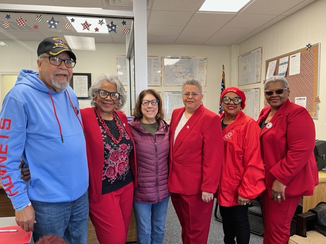A group of supporters traveled to Georgetown with Stell Parker Selby for her official filing. Shown are (l-r) Cagney France, Parker Selby, Sue Nyden, Paula Roberts, Georgette Stafford and Jackie Briscoe.